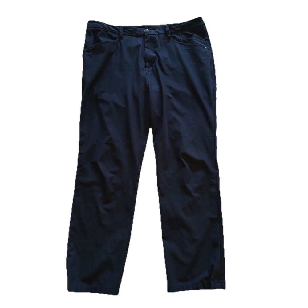 Lululemon Pants Abc Pant Mens 36x32 Black Chino Embroidered Stretch Gusseted